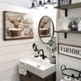 thumbnail image 3 of Bathroom Wall Art Funny Highland Cow Wall Art Farmhouse Bathroom Decor Country Butterfly Cattle Painting Canvas Print Framed Artwork Rustic Cow Pictures Wall Decor for Bathroom 12"x16", 3 of 6