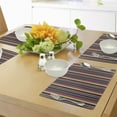 thumbnail image 4 of Ambesonne Retro Place Mats Set of 4, Vintage Geometric Stipes, Standard Size, Multicolor, 4 of 6