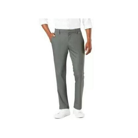 DOCKERS Men's Ace Tech Slim Fit Pants Gray Size 38x29