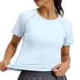 thumbnail image 4 of Guluxicc Women Workout Tops Short Sleeve Seamless Athletic Shirts Yoga Gym Sports Breathable Tees, 4 of 6