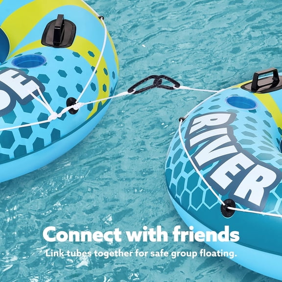 JOYFY 2 Person River Tube with Cooler,Premium Water Float to Lounge Above Lake and River, Outdoor Water Raft Sport Fun, Recreational Use