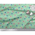 thumbnail image 3 of Soimoi Green Poly Georgette Fabric Bubbles,Starfish & Tangfish Ocean Printed Craft Fabric by the Yard 42 Inch Wide, 3 of 3