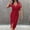 Red, variant on Summer Svings Clearance 2024! TAGOLD Womens Summer Dresses,Women's Solid Color V Neck Off The Shoulder Short Sleeve Slit Dress