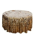thumbnail image 2 of Balsa Circle 120" Big Payette Round XL Sequin Tablecloth Wedding Party Linens Gold, 2 of 8
