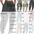 thumbnail image 3 of Women Cotton Linen Baggy Palazzo Harem Pants Drawstring Wide Leg Elastic Waist Beach Yoga Trousers Casual Lounge Pants 2026 Vacation Navy M, 3 of 7