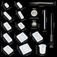 thumbnail image 3 of 1Set Silicone Resin Casting Molds 11pcs Square Rectangular Silicone Molds Tinfoil Measuring Cup Tweezers Sticks Pipettes and Latex Finger Cots for DIY Crafting Resin Epoxy Jewelry Making, 3 of 8