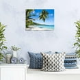 thumbnail image 3 of HFDF Beach Wall Art Palm Tree Ocean Bathroom Wall Decor Tropical Coconut Palms Natural Landscape Photography Picture Coastal Seascape Canvas Poster Photo Living Room Wall in 24x20inch Framed, 3 of 6