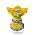 thumbnail image 5 of STPgoods Angel of Happiness Ceramic Hanging Wall Decoration 7.5x6.3" (19x16 cm) Handmade Wall Charm Outdoor Indoor Home Decor, 5 of 7