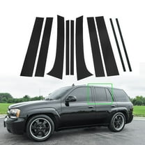 10pcs Glossy Black Pillar Posts Window Covers Trim for 02-09 Chevrolet Trailblazer/GMC Envoy