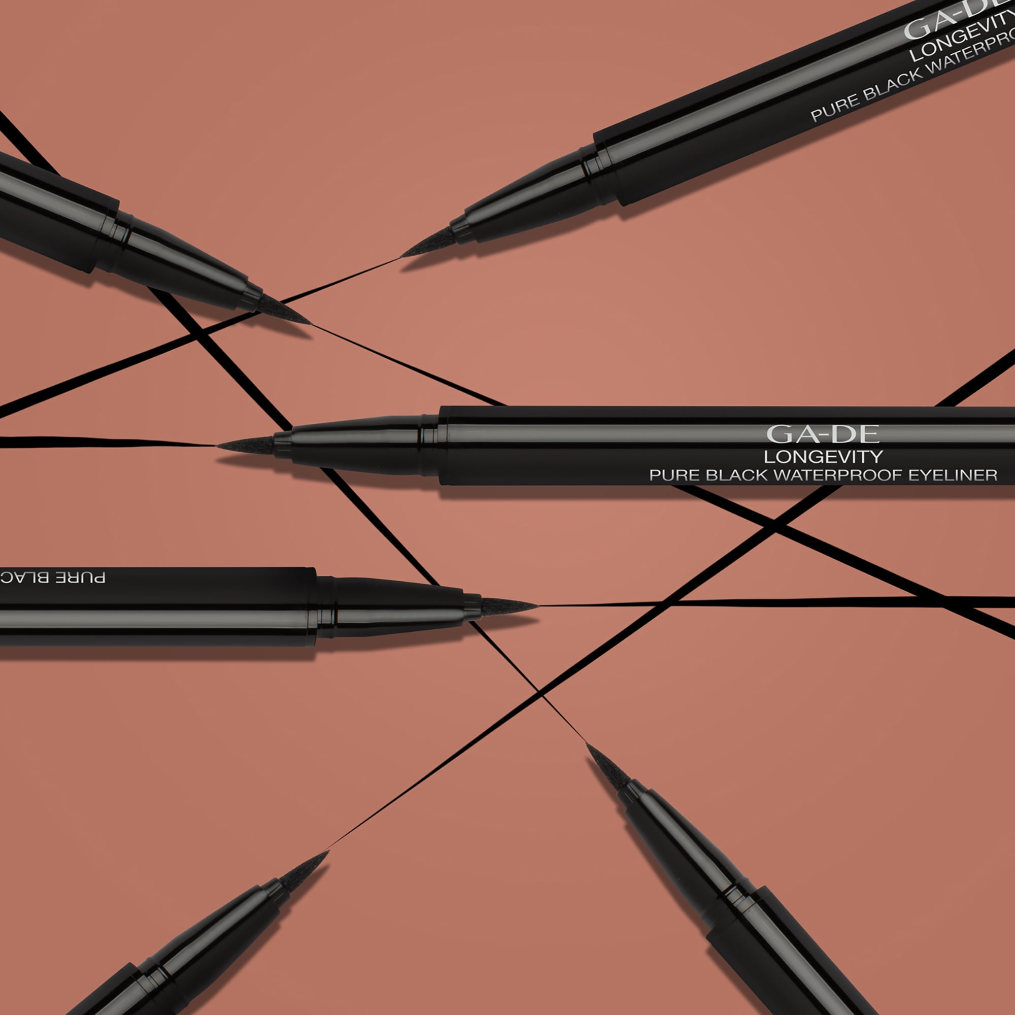 GA-DE Longevity Pure Waterproof Eyeliner, Liquid Eyeliner, Black, 0.01 oz