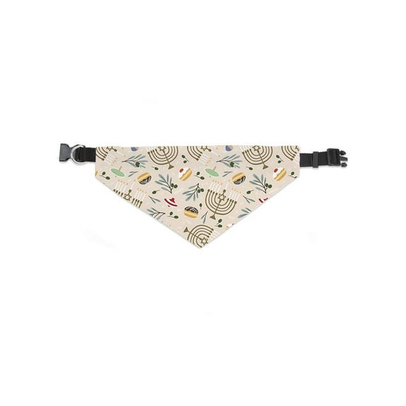 Hanukkah Minimalistic Pattern Bandana - , White, Small