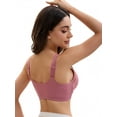thumbnail image 2 of Unique Bargains Front Closure Full Coverage Wirefree Bras S Dusty Pink, 2 of 6
