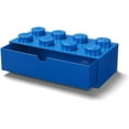 thumbnail image 4 of Room Copenhagen Lego Storage Brick 8 Desk Drawer, 8-Stud Stackable Tabletop Storage Box, 12.4 x 6.2 x 4.4 in, Bright Blue, 4 of 10