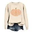 thumbnail image 2 of Fall Sweatshirts for Women 2025 Long Sleeve Crewneck Pumpkin Graphic Sweatshirt Halloween Thanksgiving Pullover Tops, 2 of 4