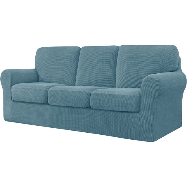 CHUN YI Stretch Checks Spandex Sofa Cover Separate Backrests Cushions Cover Slipcover