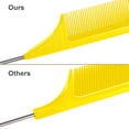 thumbnail image 4 of 3 Packs Peigne Queue de Rat Broche en Acier Queue de Rat Fibre de Carbone Résistant à la Chaleur Peignes Taquiner avec Queue de Pie en Acier Inoxydable (Jaune), 4 of 6