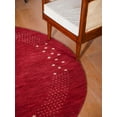 thumbnail image 3 of Rugsotic Carpets Hand Knotted Loom Wool 10'x10' Round Area Rug Contemporary Red L00530, 3 of 9