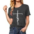 thumbnail image 2 of Faith Shirt Women Short Sleeve Crew Neck Cute Tee Graphic Shirts Tops Christian T-Shirts for Women, 2 of 5