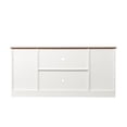thumbnail image 7 of AISWORD Sliding Barn Door TV Stand - Modern and Farmhouse Wood Entertainment Center, Storage Cabinet Table for Living Room - Adjustable Shelves, Accommodates up to 65-inch TV, White and Country Style, 7 of 7