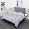 thumbnail image 3 of Designart 'Pastel blue and gold abstract shapes pattern' Mid-Century Modern Duvet Cover Set, 3 of 4