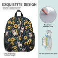 thumbnail image 4 of French Bulldog and Sunflower Backpack for School, Cute School Bag with Adjustable Shoulder Straps and Padded Back, 13.8"x11.4"x6", 4 of 4