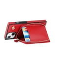thumbnail image 6 of Luxury Wallet Case Compatible with iPhone 14 6.1 inch,Zipper Closure Luxary PU Leather with Phone rope Card Slot Card Holder Stand Shockproof Kickstand Case for iPhone 14 6.1 inch,Red, 6 of 13