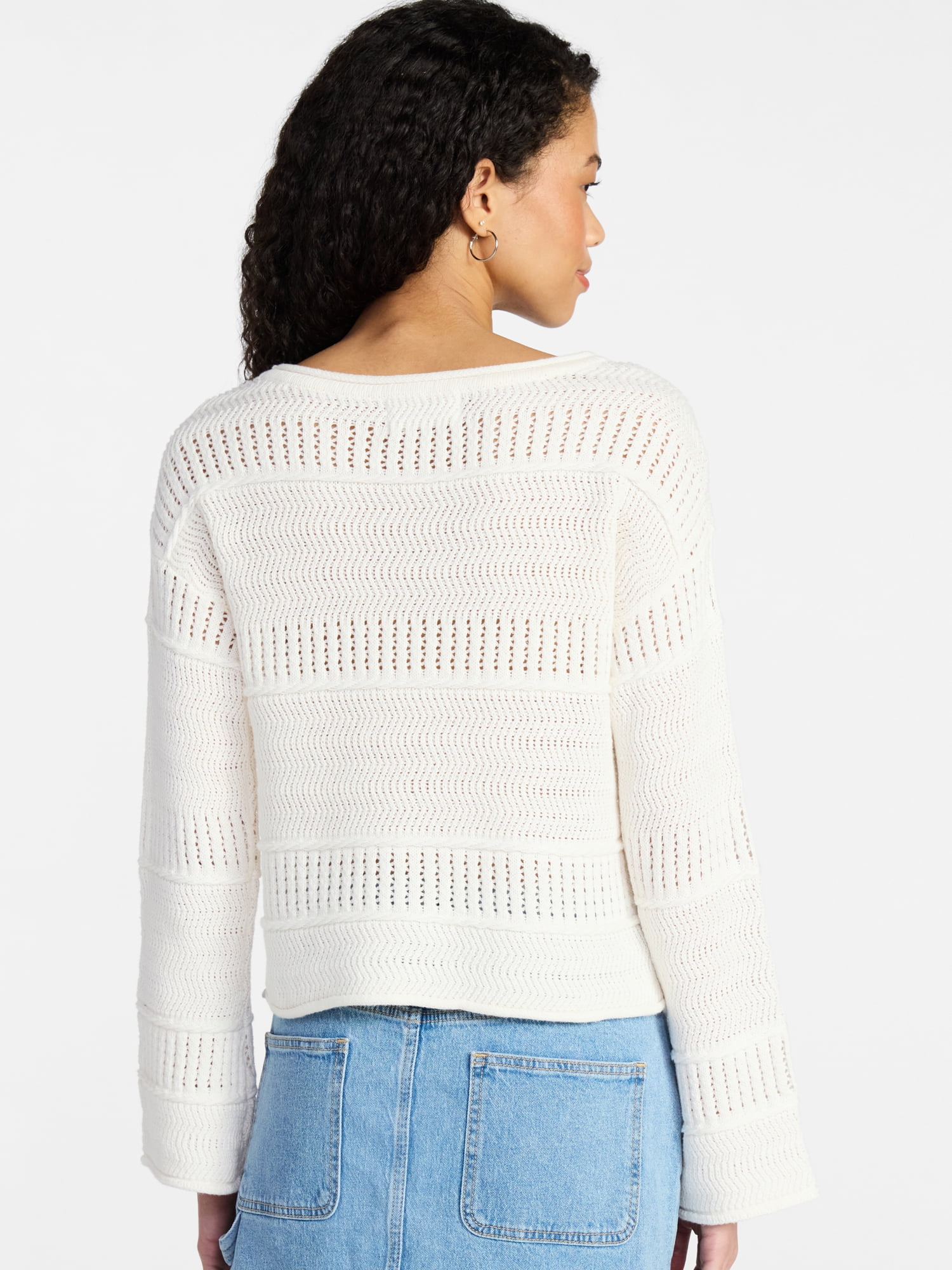 No Boundaries Boat Neck Pullover Sweater, Midweight, Women's XXS