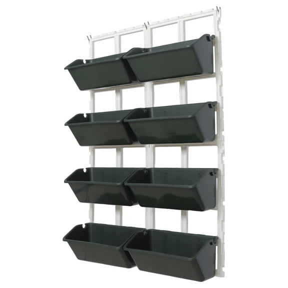 8 Pockets Vertical Planters Indoor Outdoor Living Wall Mounted Garden Wall Planter for Plants, Balcony Decoration (Dark Green)