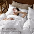 thumbnail image 4 of 100% Washed Cotton Duvet Cover King - Bright White Minimalist Duvet Cover Linen Like for All Seasons - GentleSoft™ Plain Simple Cotton Bedding, 3 Pieces (Bright White, King, 104"x90"), 4 of 9