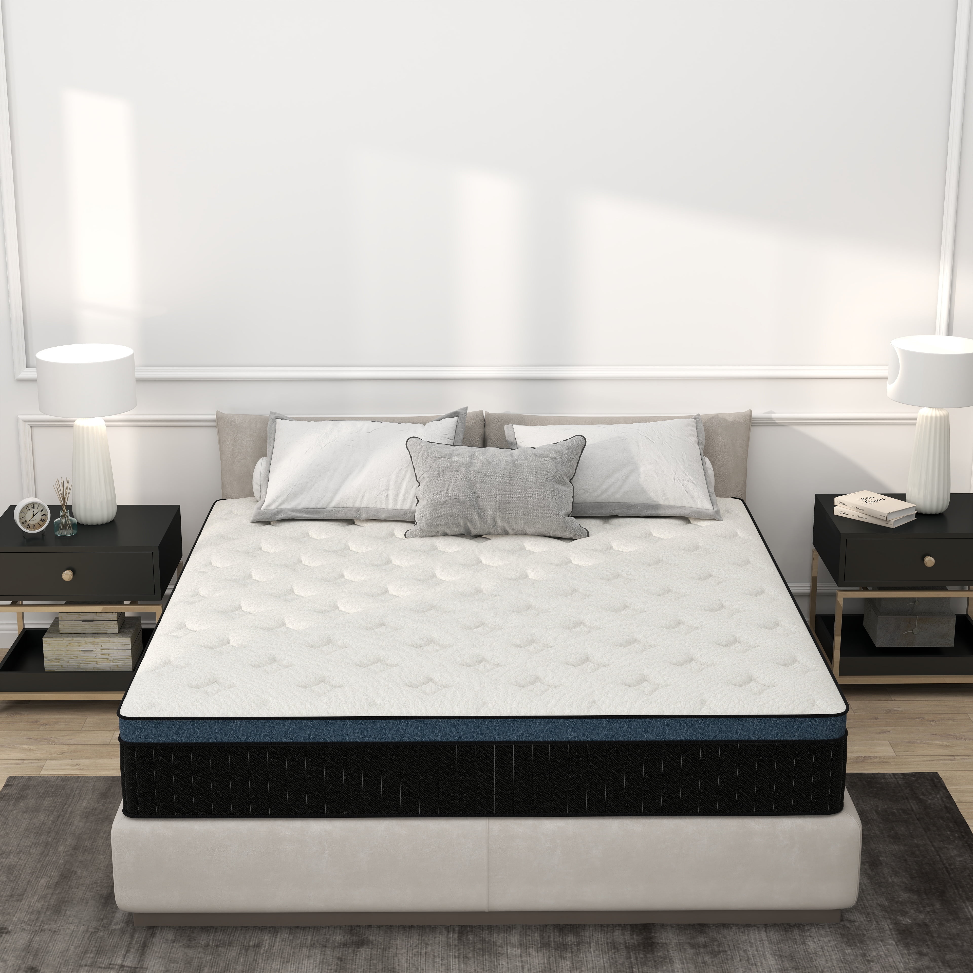 lemontalking 12 Inch Hybrid Mattress In A Box Innerspring And Gel Memory Foam Medium Firm, Twin Mattress