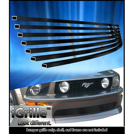 Fits 05-09 Ford Mustang GT V8 Bumper Black Stainless Steel Billet