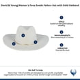 thumbnail image 4 of David & Young  Faux Suede Fedora Hat with Gold Hatband (Women), 4 of 4