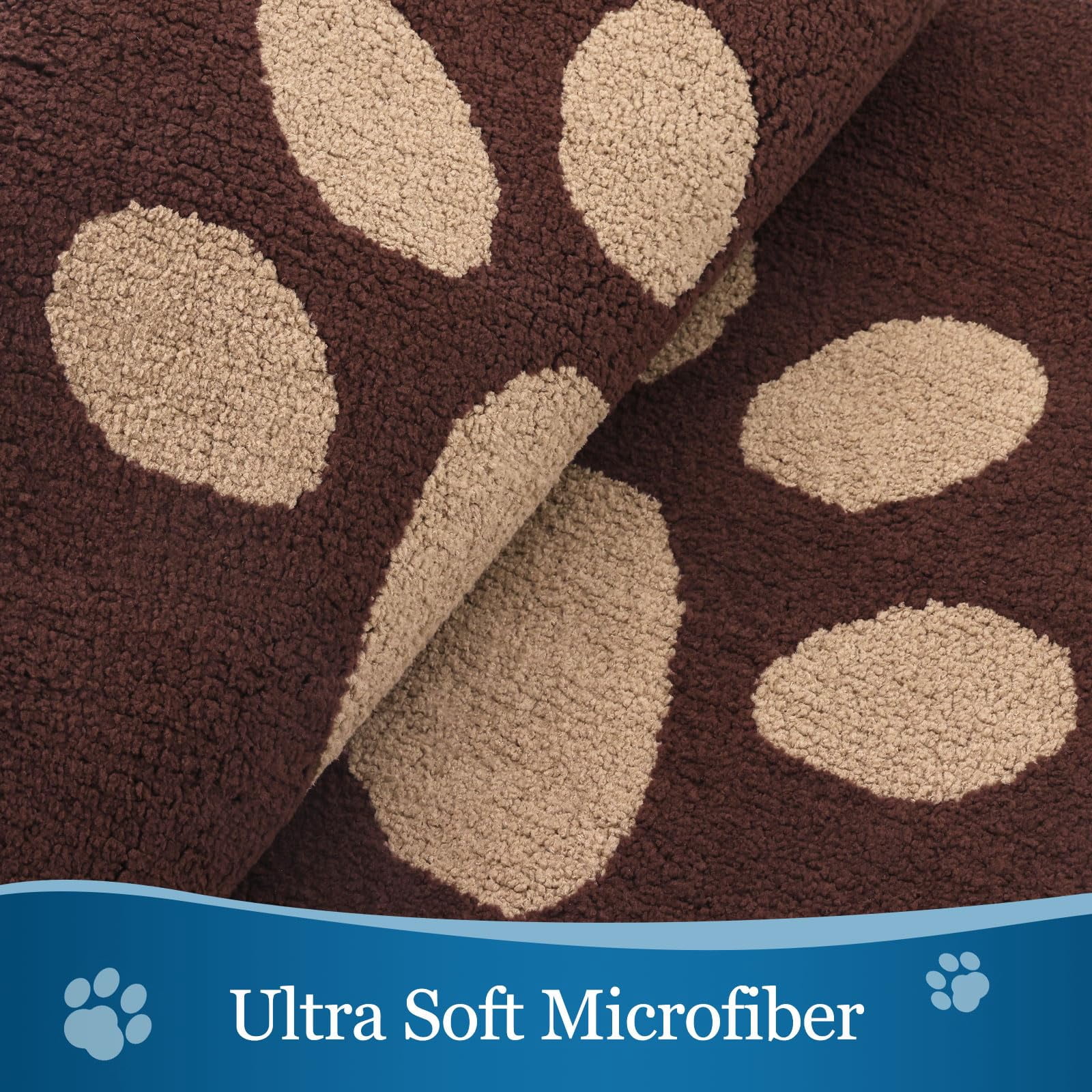 Smiry Dog Door Mats for Muddy Shoes and Paws, Non Slip Low-Profile Washable Indoor Doormats, Absorbent Dirt Trapper Entryway Rugs, 30"x20", Brown