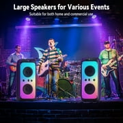 JYX Party Speaker, 80W Powerful Large Bluetooth Speaker with 2 Mics, Deep Bass Stereo PA System with Remote Control