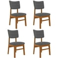 thumbnail image 3 of Dining Chairs Set of 4，Modern Upholstered Linen Seat Cushion Chair，Wooden Side Chairs for Home Kitchen Dining Room Restaurant, 3 of 14