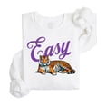 thumbnail image 3 of Easy Tiger Sweatshirt for Women, Teens & Kids Orange Tiger Everyday Sweater White Sweatshirt Adult Large, 3 of 4