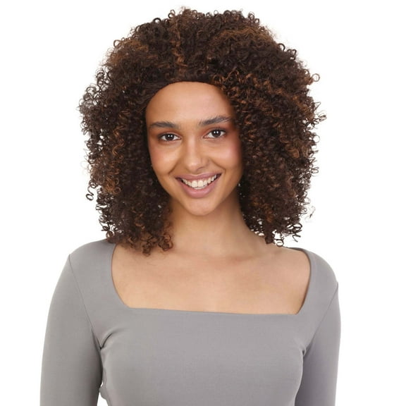 LUXLUXE Zenobia 18” Curly Kinky Half Wig | Mixed Human Hair & Synthetic Fiber Blend | Natural & Multi-Tone Color Options
