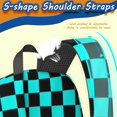 thumbnail image 5 of Blue and Black Checkered Pattern 17" School Backpacks for Teens,Waterproof Oxford Fabric,S-Shape Padded Straps for School,Travel,Hiking,Camping, 5 of 6