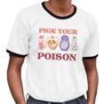 thumbnail image 2 of Pick Your Poison Ringer Tee Shirt Unisex 2X-Large White/Black, 2 of 5