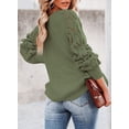 thumbnail image 4 of DOPI Women's Casual Long Sleeve Crewneck Crochet Sweater Lightweight Knit Pullover Sweaters Top Hollow Out Sweater Autumn, 4 of 6