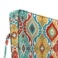 thumbnail image 4 of Jordan Manufacturing 45" x 22" Fresca Fiesta Multicolor Damask Rectangular Outdoor Deep Seat Chair Cushion Set with Ties and Welt, 4 of 10