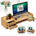 thumbnail image 3 of Wooden Desk Organizer with Drawers Office Supplies Computer Desktop Tabletop, 3 of 13