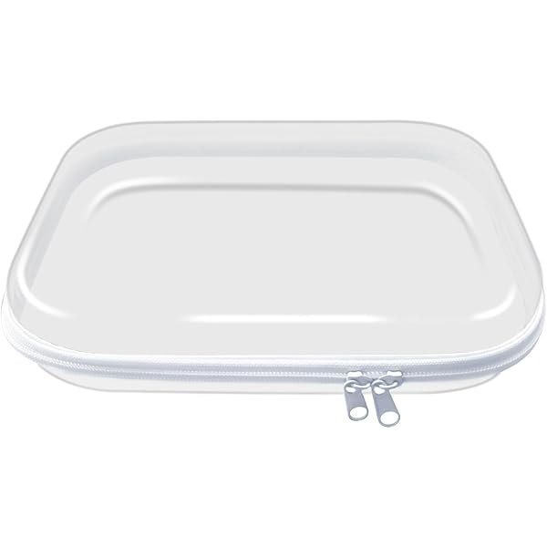 wonima02 Clear Hard Shell Zipper Case Hard Storage Plastic Zipper Boxes Stackable, Transparent & Ultra Versatile for Any Space White Medium