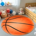 thumbnail image 3 of SARAG Basketball Carpet 3D Ball Sports Area Rugs Round Carpets For Women Men Teenagers Boys Children Bedroom Decor Anti-Shedding Ball Sports Decorative Rug Set 47in Anti-Shedding, Orange, 3 of 8