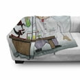 thumbnail image 3 of Lab Soft Flannel Fleece Throw Blanket, Scientist Chemist with Test Tubes Flask and Microscope on Table Researchme, Cozy Plush for Indoor and Outdoor Use, 70" x 90", Multicolor, by Ambesonne, 3 of 6