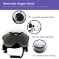 thumbnail image 2 of 2-in-1 Detachable Wind Shield Ski Helmet Anti-Fog Anti-UV Integrated Ski Goggles Snowboarding, 2 of 6