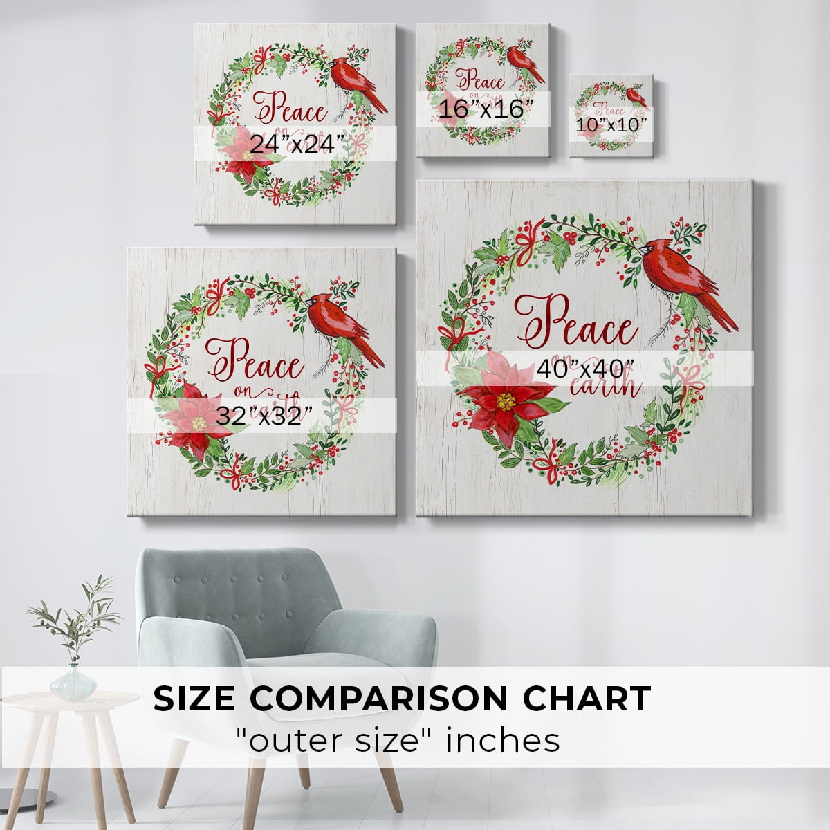 Peace on Earth Wreath- Gallery Wrapped Canvas