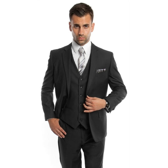 ELEGANT THREE PIECE MEN'S SOLID SUIT