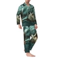 thumbnail image 2 of Naloa Abstract Geometric Shark Men’s Pajamas Set - Long Sleeve Button Down Sleep Shirt and Pajama Bottoms Sleepwear Set-X-Large, 2 of 7