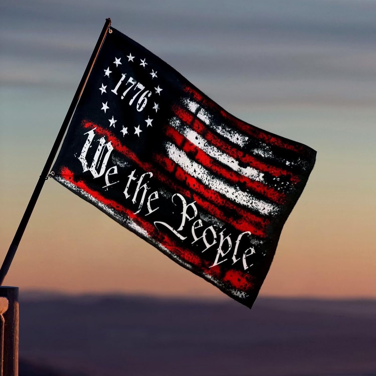 Lanola We The People 1776 Flag Double Sided 3x5 Outdoor Betsy Ross 13 Star American Constitution Flags Indoor Garden Decoration